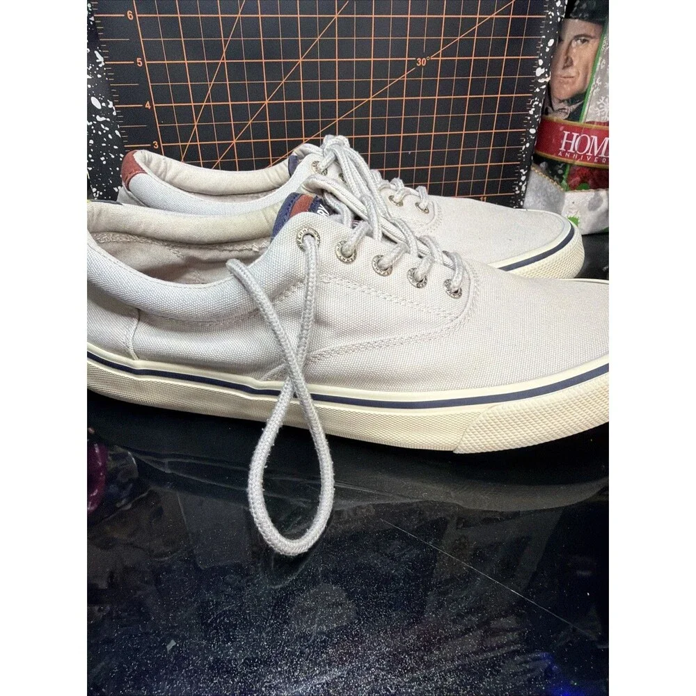 Sperry Top-Sider STS21433 Canvas Sneakers Gray Men’s Size 10.5 Casual Shoes
